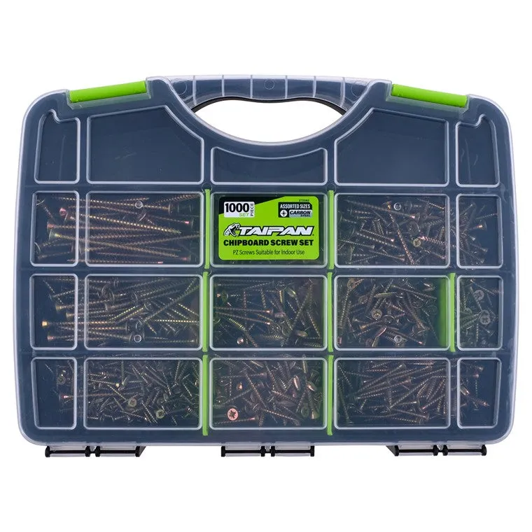 Taipan Chipboard Screw Set, 1000pces