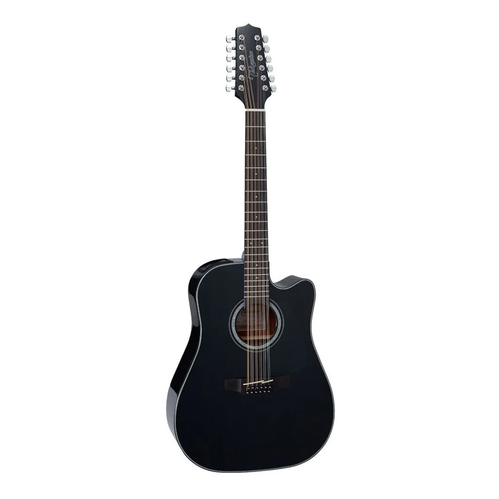 Takamine GD30 Series 12 String Dreadnought AC/EL Guitar with Cutaway in Black Gloss Finish