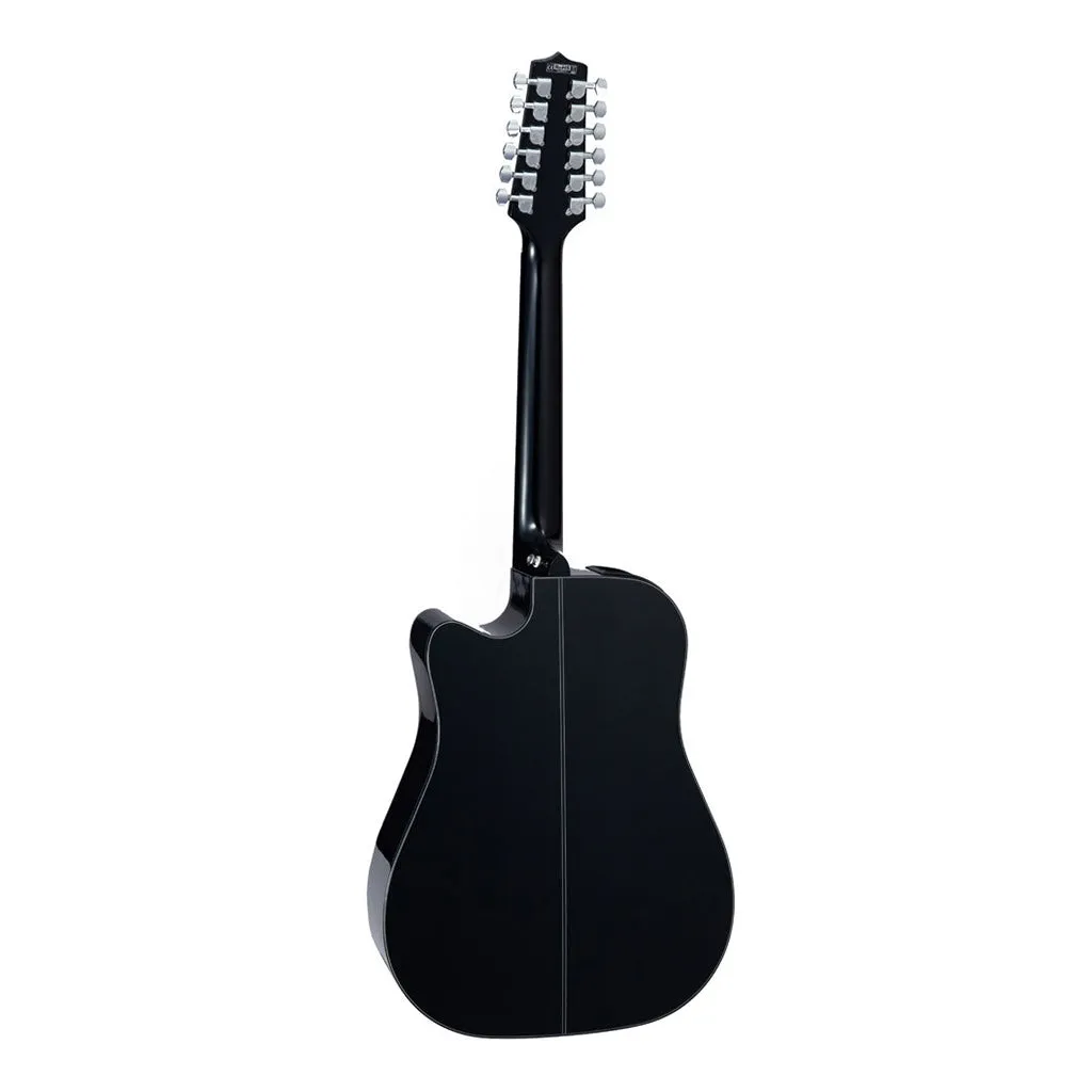 Takamine GD30 Series 12 String Dreadnought AC/EL Guitar with Cutaway in Black Gloss Finish