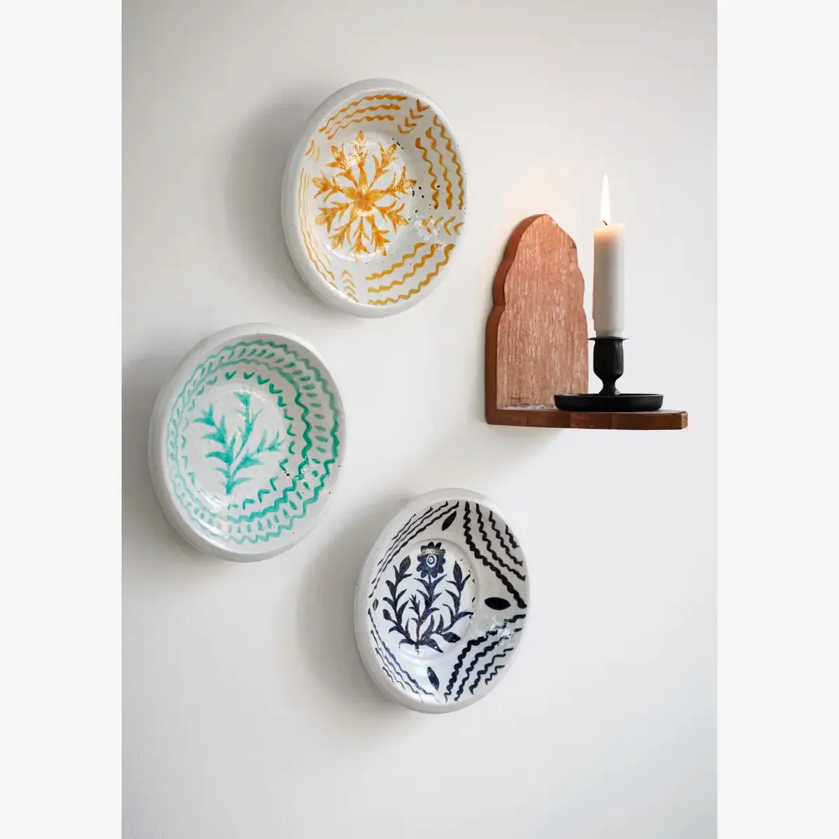 Terracotta Tray - Yellow & White