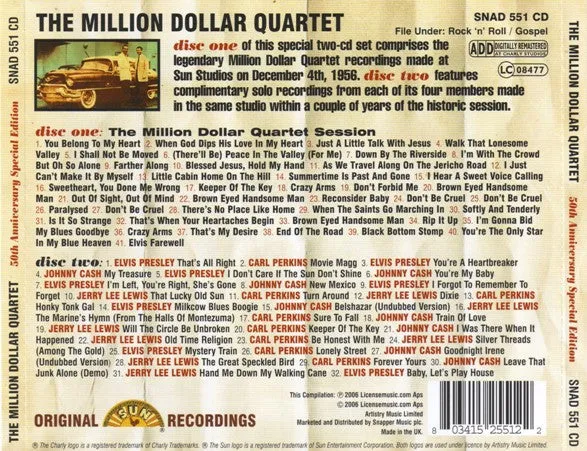 The Million Dollar Quartet 50th Anniversary Special Edition