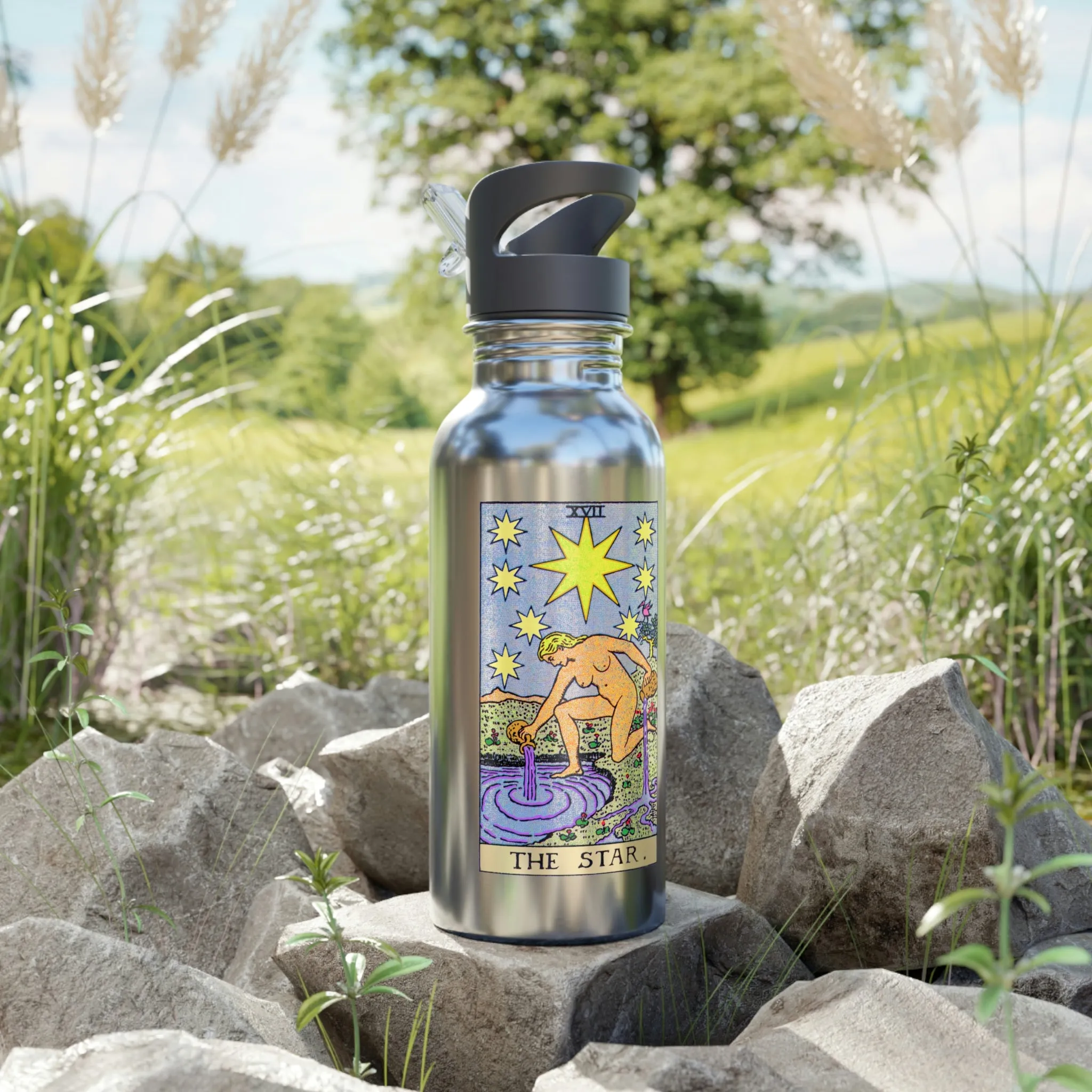 The Star Tarot - Stainless Steel Water Bottle - 20oz