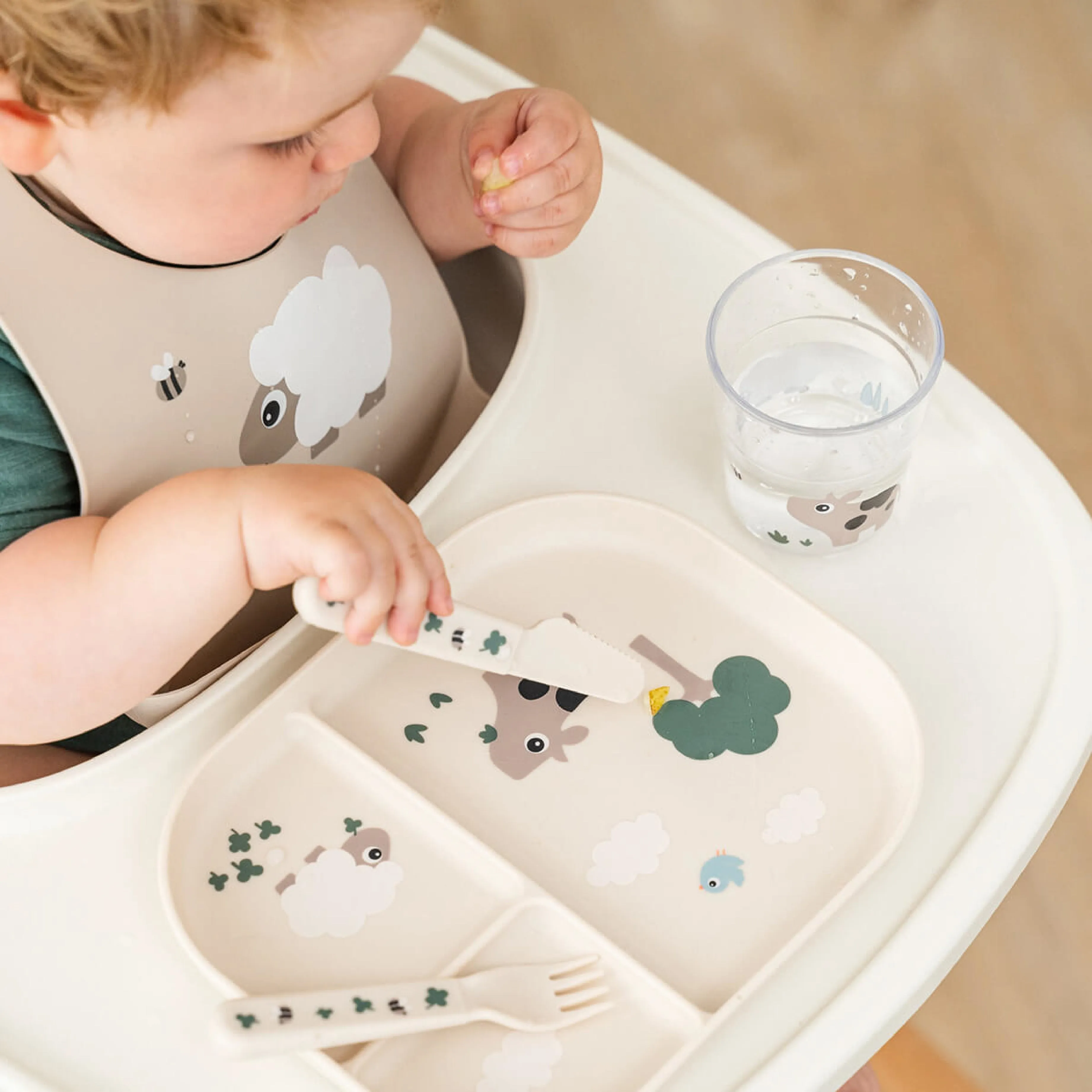 Tiny Farm Foodie Compartment Plate | Sand