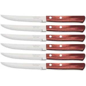 Tramontina Fphila Churrasco Steak Knives 6pc #21198/715 Commercial