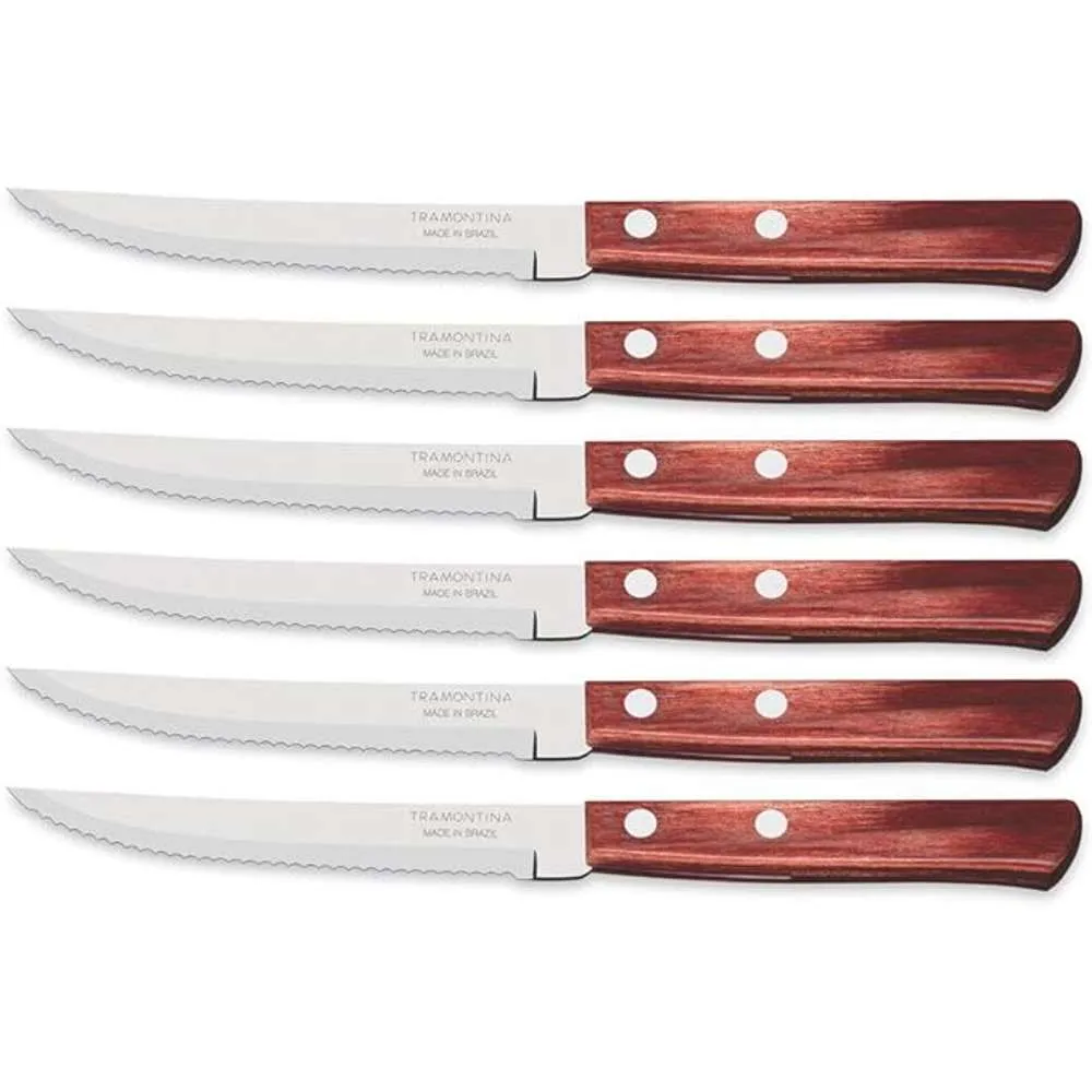 Tramontina Fphila Churrasco Steak Knives 6pc #21198/715 Commercial