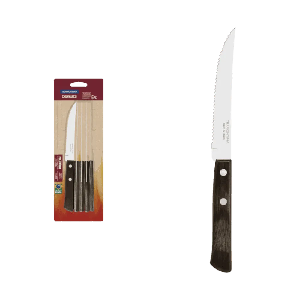 Tramontina Fphila Churrasco Steak Knives 6pc Commercial