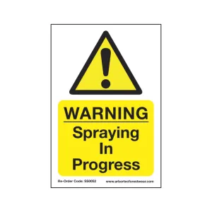 Treehog SS0052 Corex Safety Sign Warning Spraying in Progress