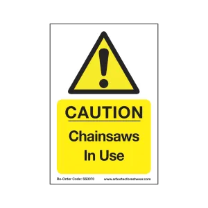 Treehog SS0070 Corex Safety Sign Chainsaws In Use