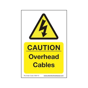 Treehog SS0110 Corex Safety Sign Caution Overhead Cables