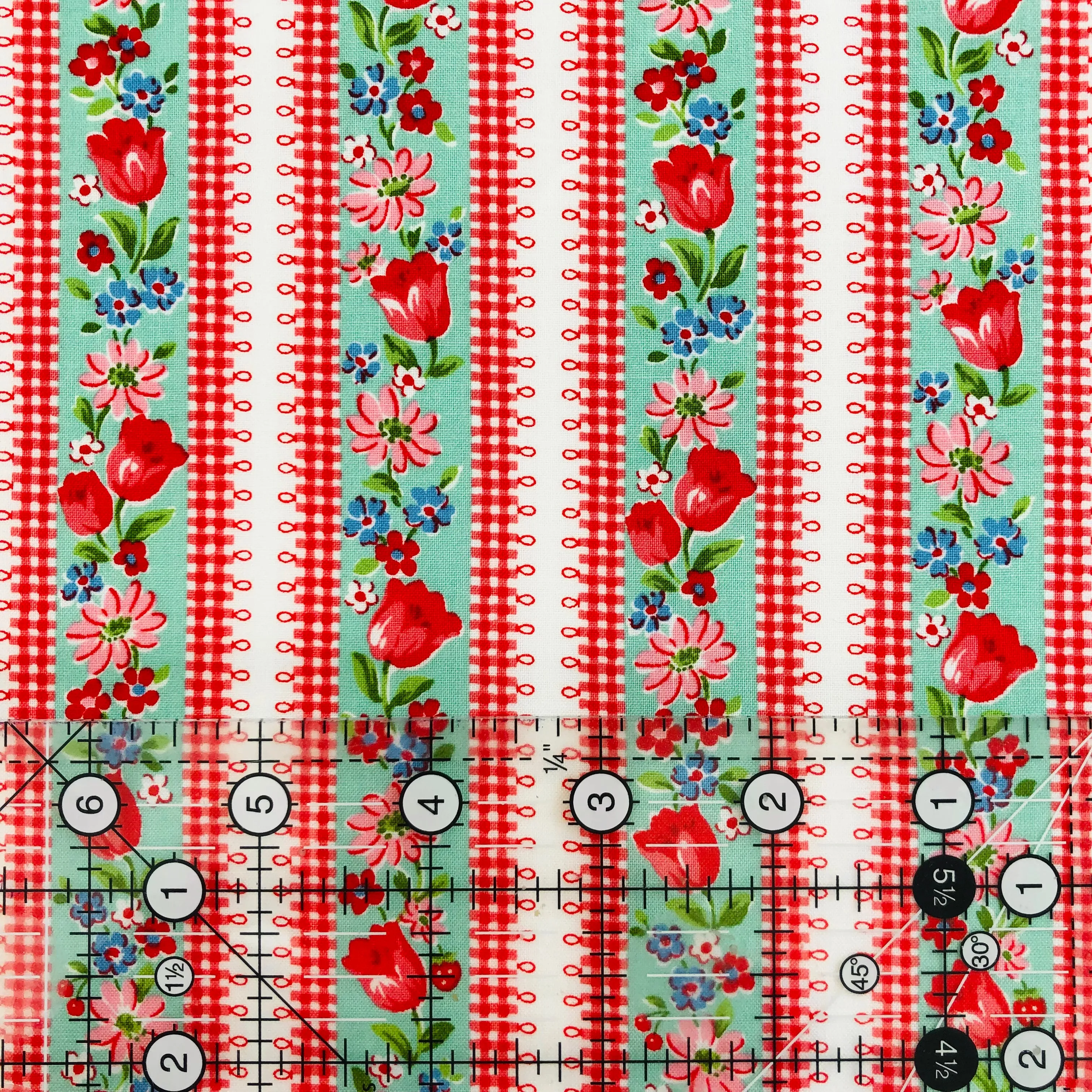 Tulip Stripe - Green - Atsuko Matsuyama - 30's Collection - Yuwa