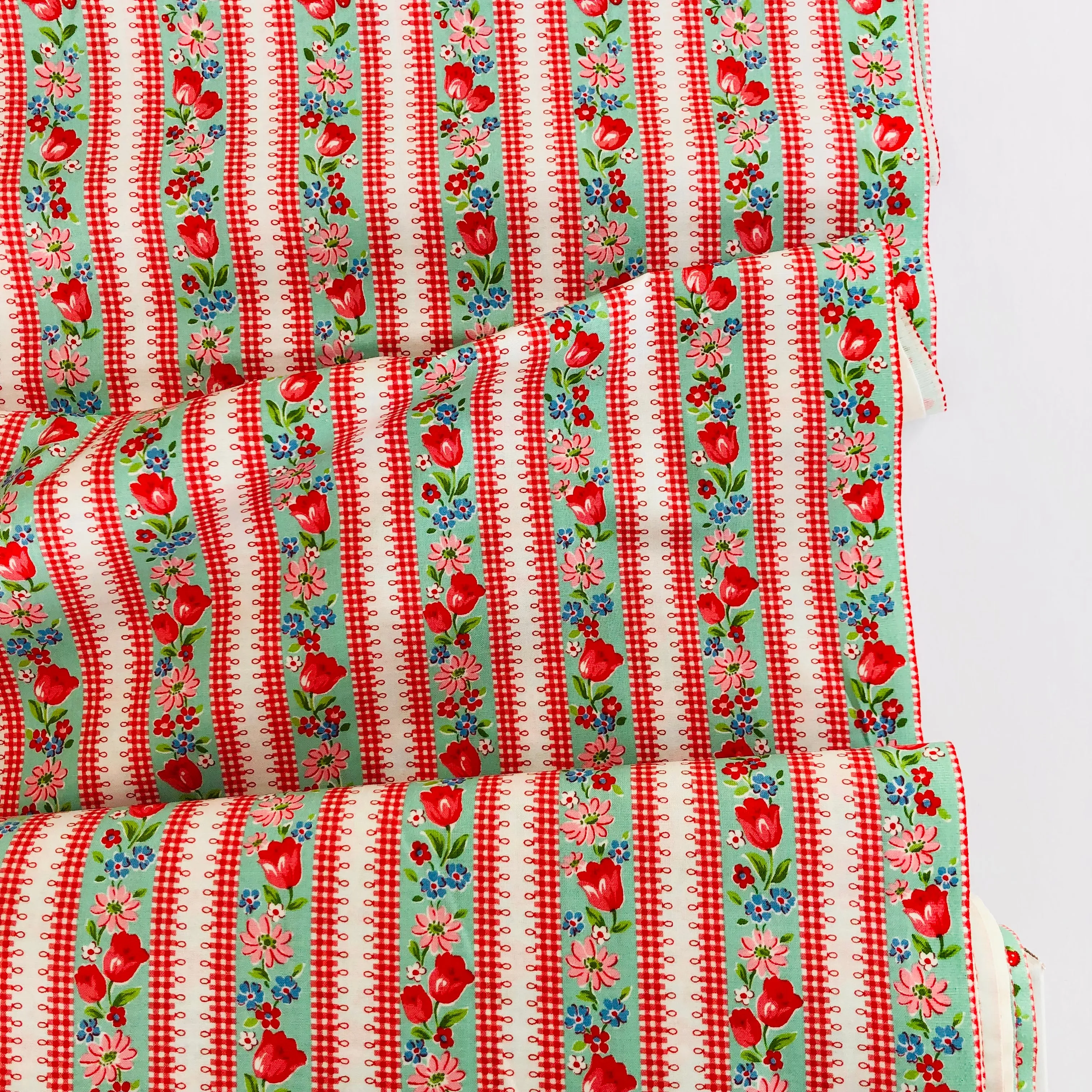 Tulip Stripe - Green - Atsuko Matsuyama - 30's Collection - Yuwa