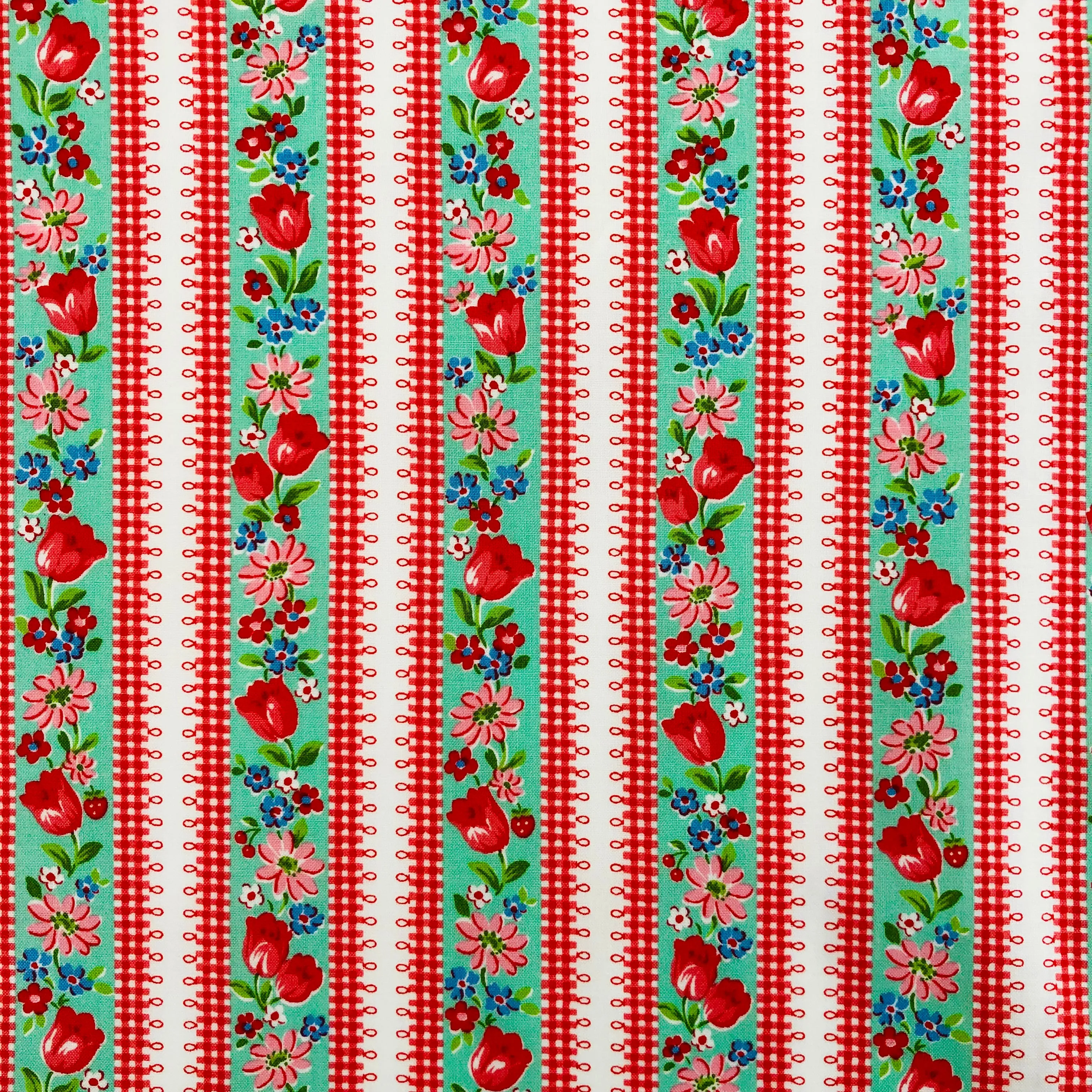 Tulip Stripe - Green - Atsuko Matsuyama - 30's Collection - Yuwa