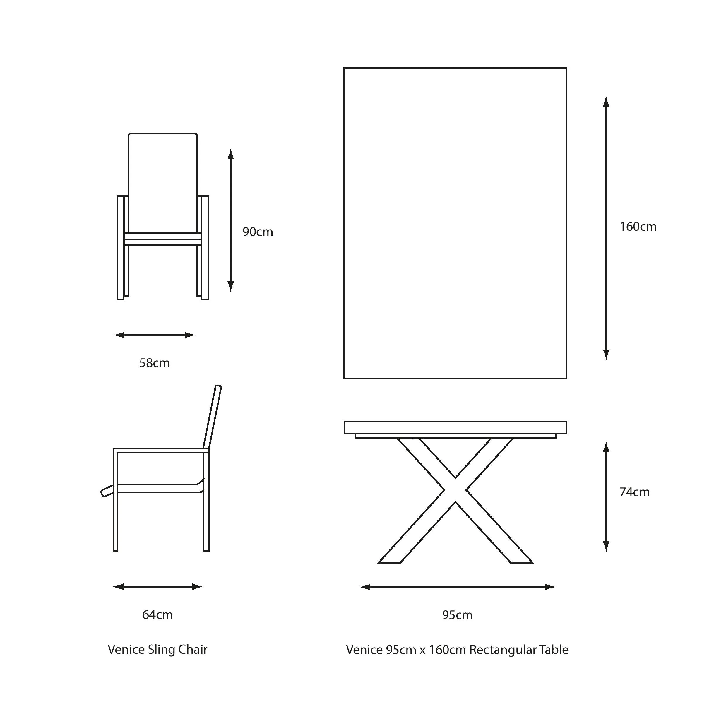 Venice 6 Seat Dining Set with Stacking Armchair & 3m Parasol