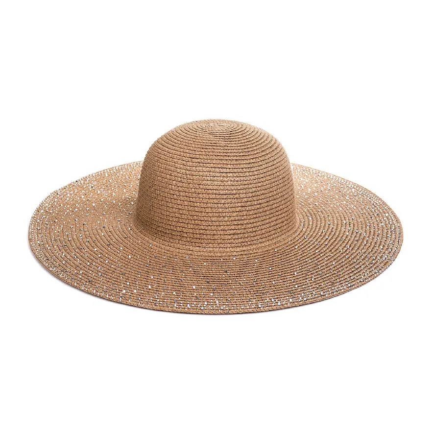 Wide Brim Tahiti Sun Hat with Beads | Natural