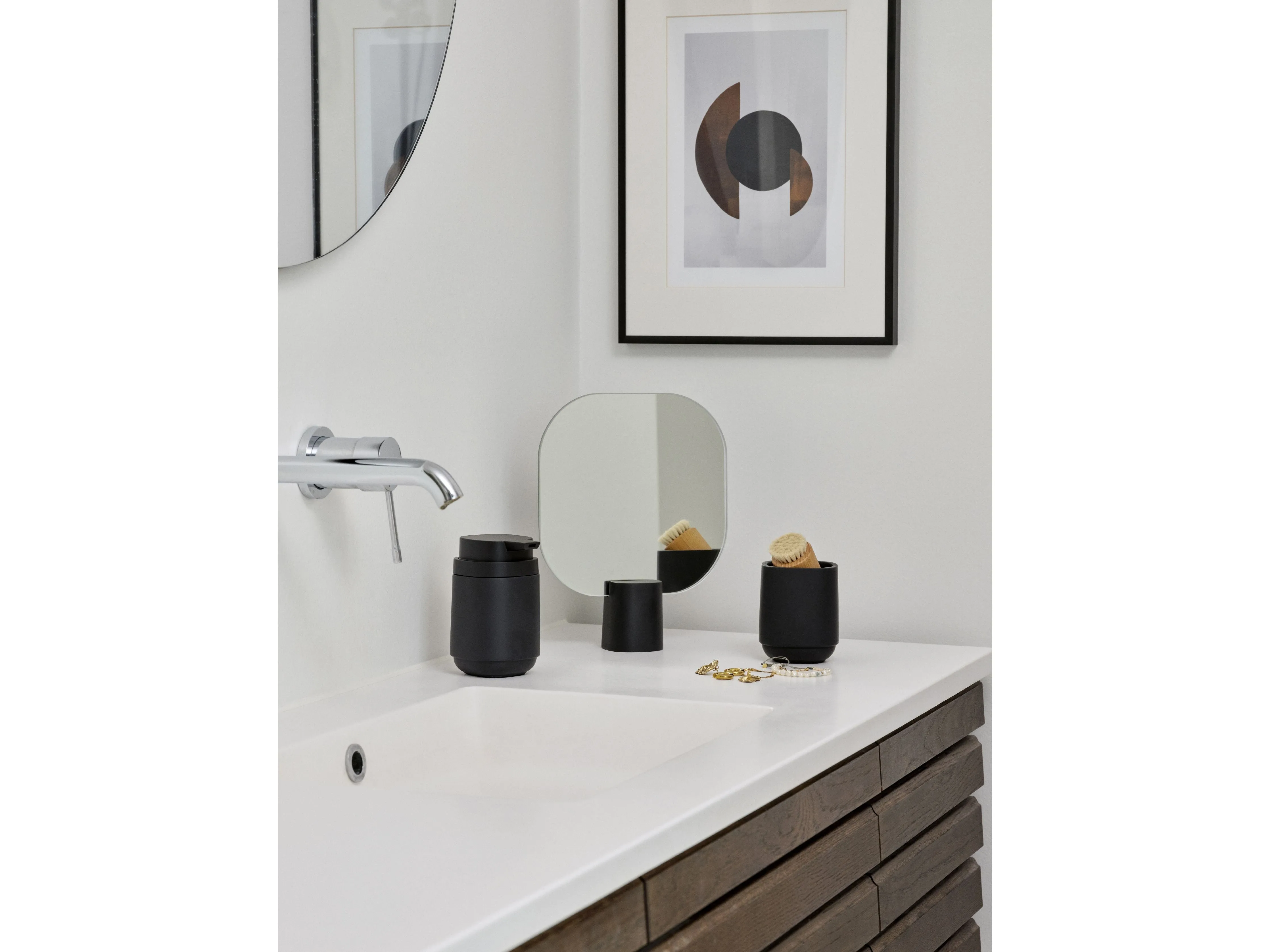 Zone Denmark Time Table Mirror, Black